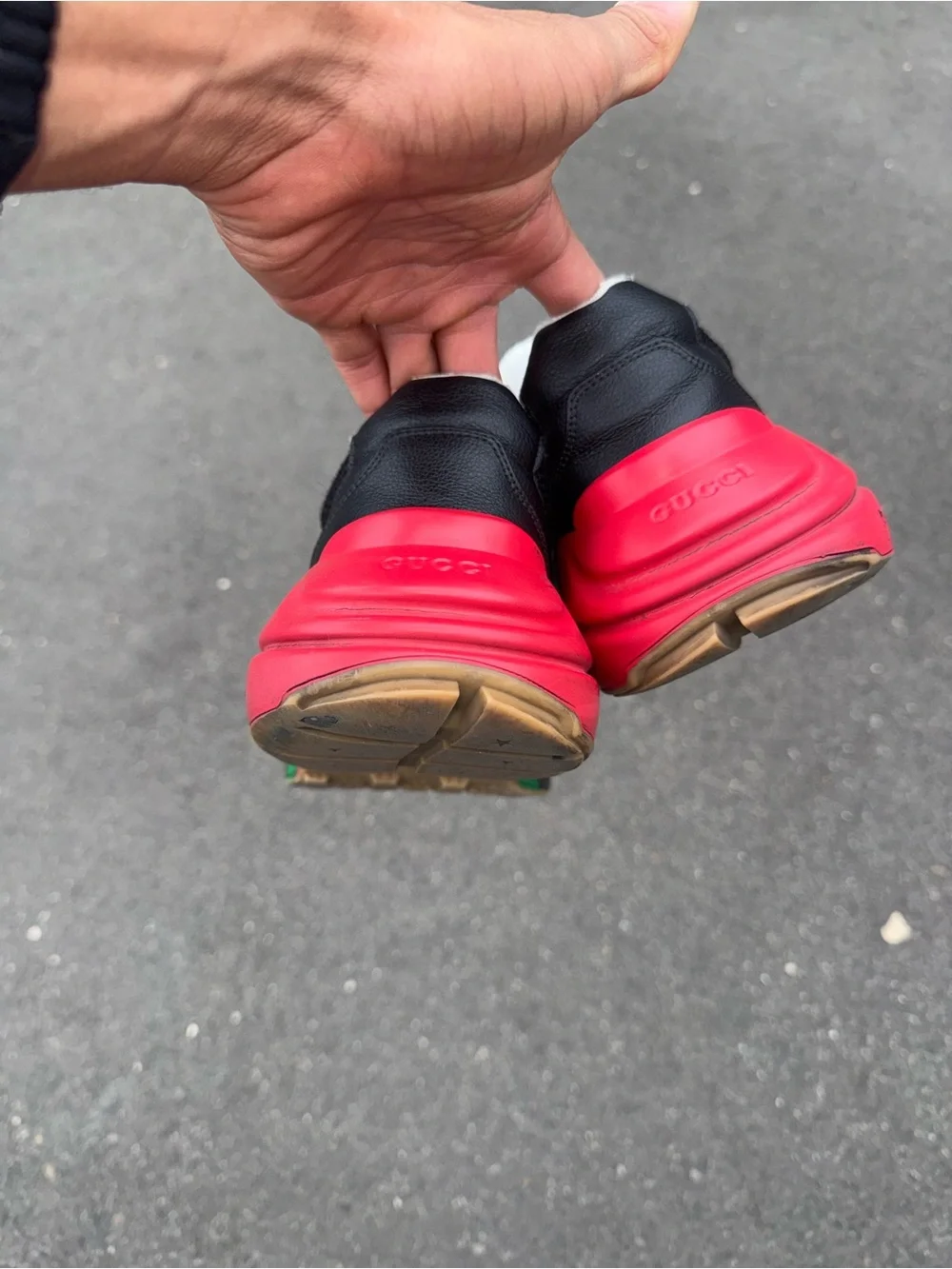 Gucci Rython Leather Mesh Sneakers
